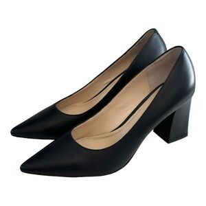 Marc Fisher Women's Zala Block Heel Pump Pointy Toe Black Size 6.5